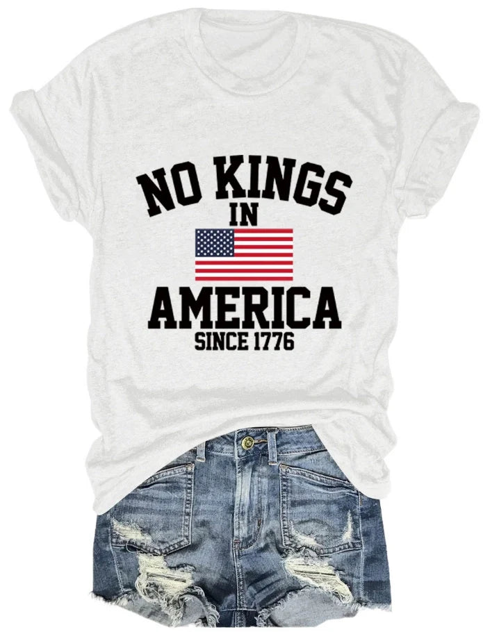 No Kings in America T-Shirt, Protest Shirt, ,Patriotic Freedom Tee