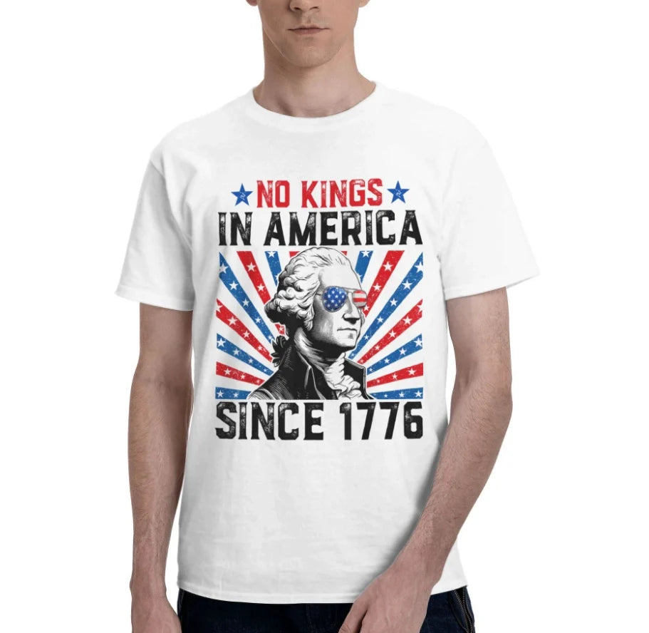 No Kings in America Since 1776 T-Shirt USA Flag T-Shirt for Men