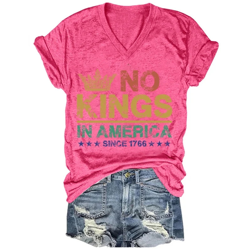 No Kings in America Shirt, No Kings in America Since 1776 T-Shirt for Women