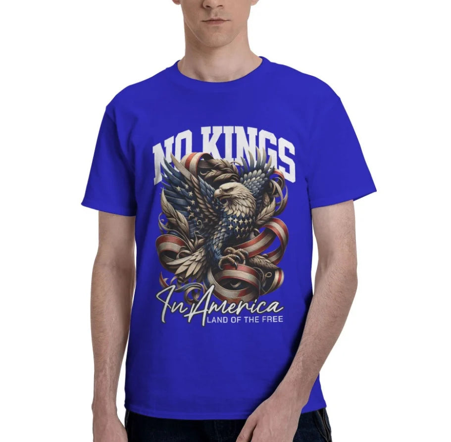 Men's Eagle Print Short Sleeve No Kings In America T-Shirt