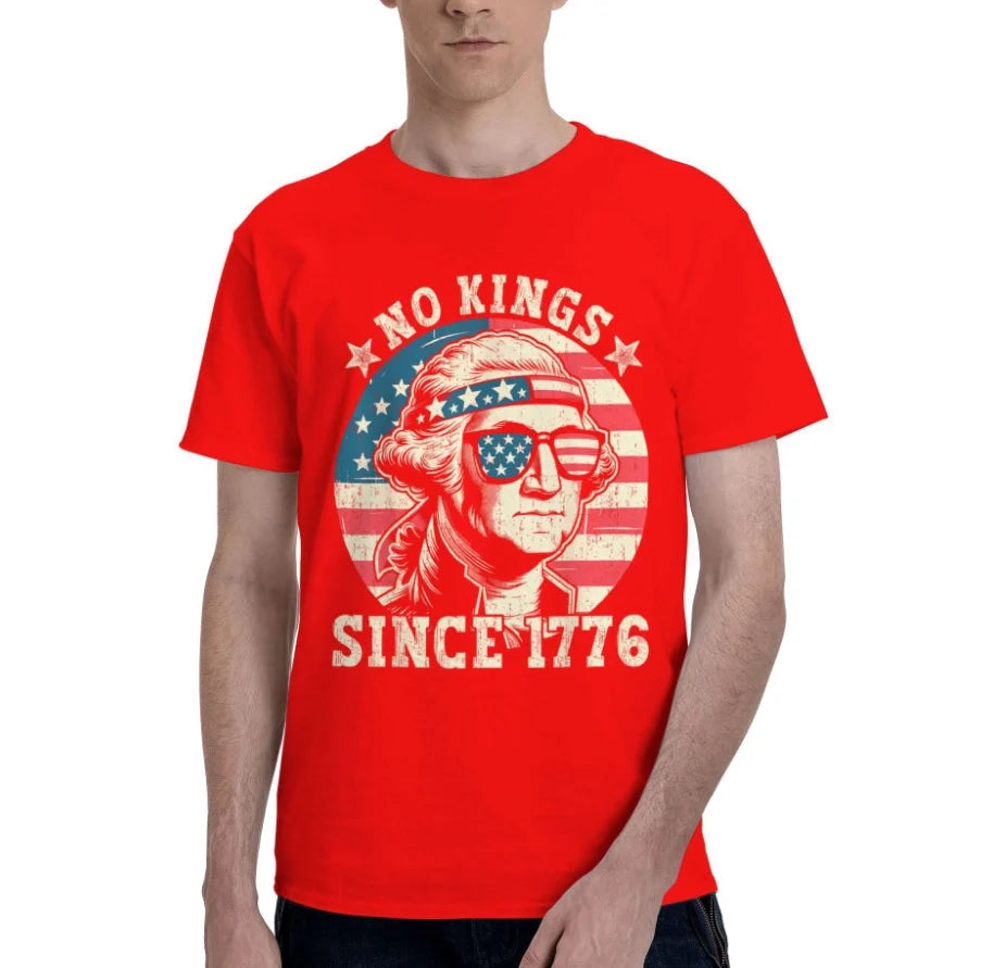 Summer Men's Short Sleeve T-Shirt No Kings IN America Since 1776 T-Shirt