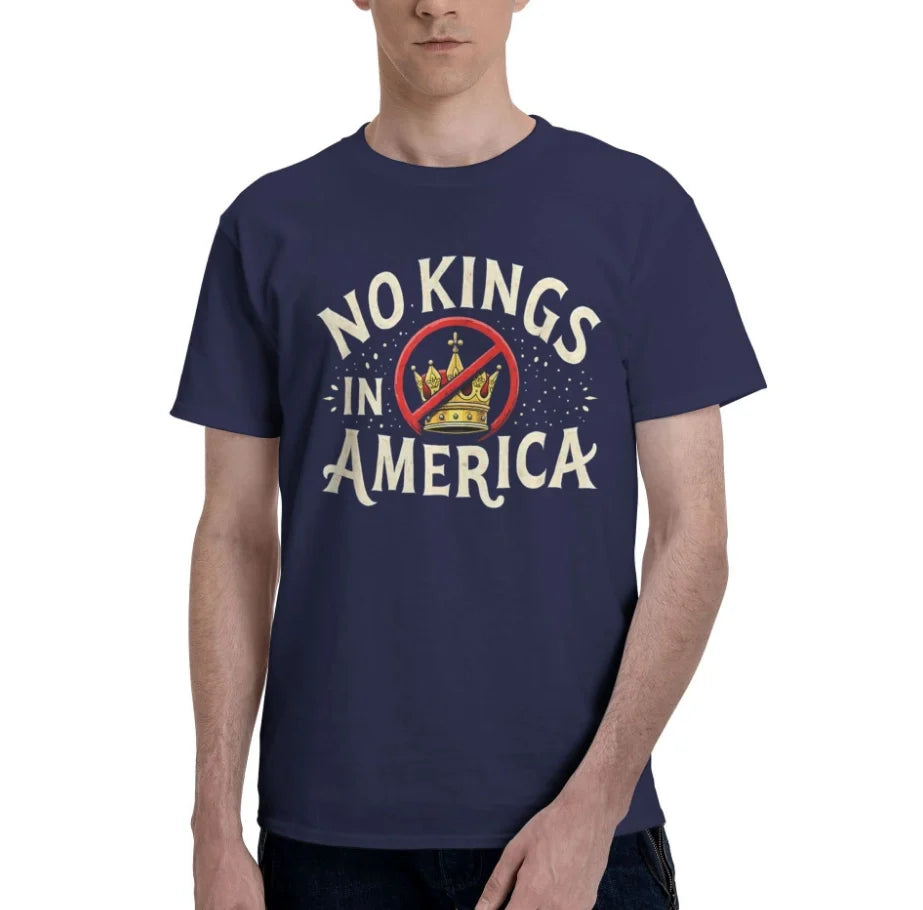 No Kings In America Short Sleeve Men's Casual T-Shirt