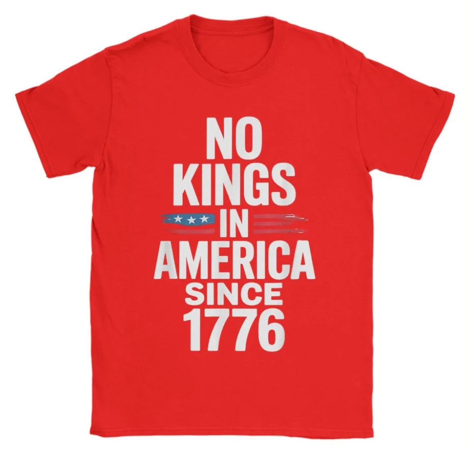 Men's T-shirts No Kings In America Since 1776 Vintage Us Flag 4th Of July T-shirt