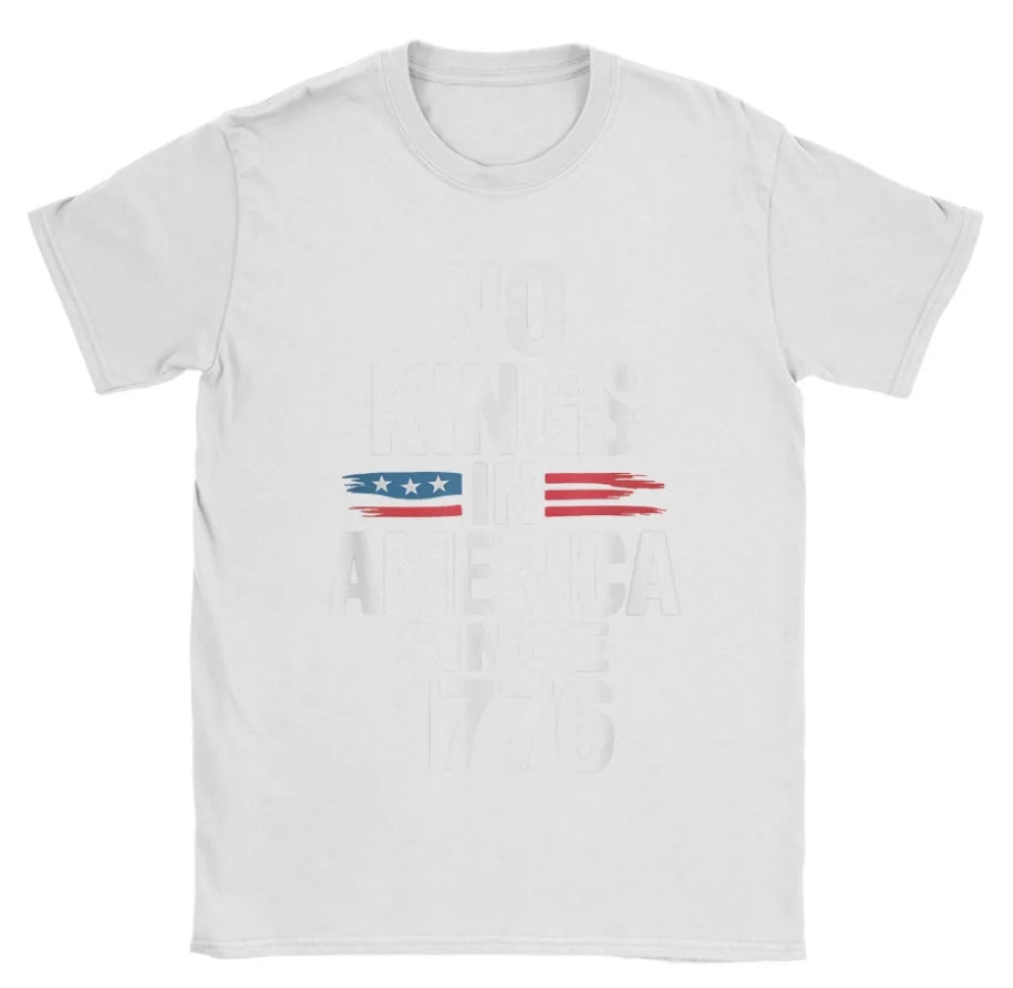 Men's T-shirts No Kings In America Since 1776 Vintage Us Flag 4th Of July T-shirt