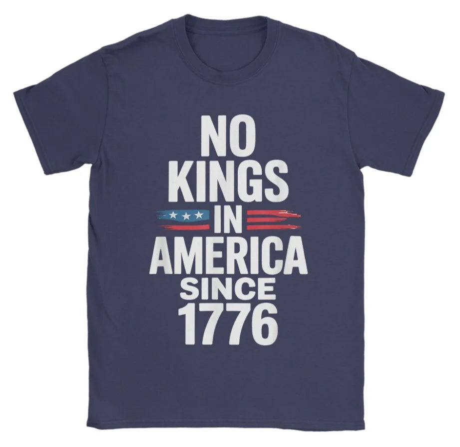 Men's T-shirts No Kings In America Since 1776 Vintage Us Flag 4th Of July T-shirt