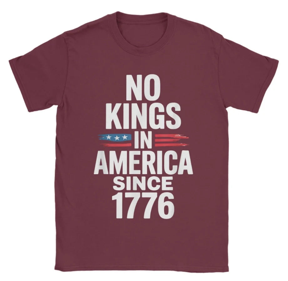 Men's T-shirts No Kings In America Since 1776 Vintage Us Flag 4th Of July T-shirt