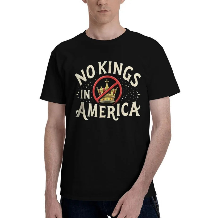 No Kings In America Short Sleeve Men's Casual T-Shirt
