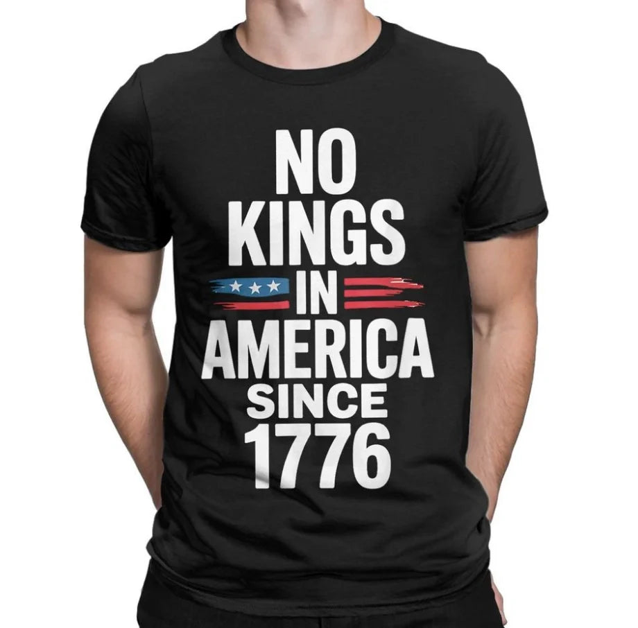 Men's T-shirts No Kings In America Since 1776 Vintage Us Flag 4th Of July T-shirt