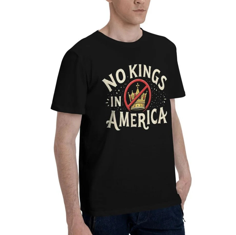 No Kings In America Short Sleeve Men's Casual T-Shirt