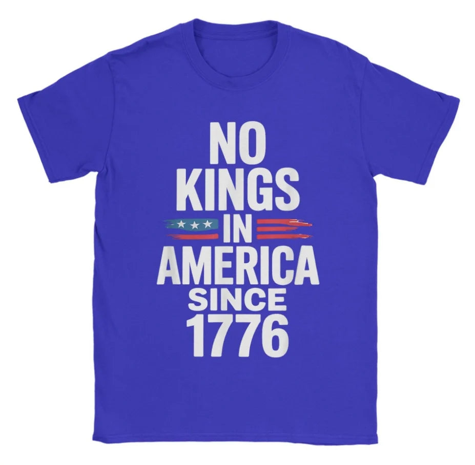 Men's T-shirts No Kings In America Since 1776 Vintage Us Flag 4th Of July T-shirt