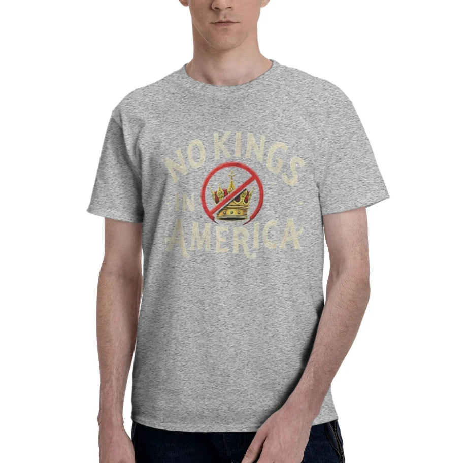 No Kings In America Short Sleeve Men's Casual T-Shirt