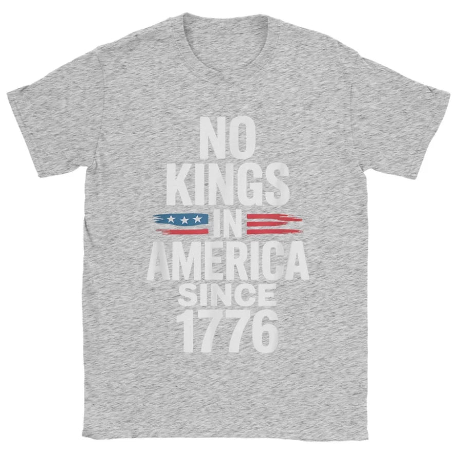 Men's T-shirts No Kings In America Since 1776 Vintage Us Flag 4th Of July T-shirt
