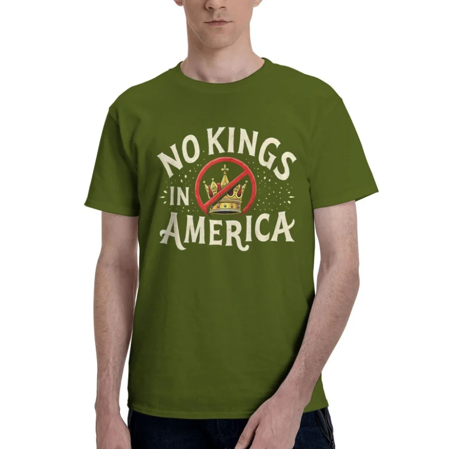 No Kings In America Short Sleeve Men's Casual T-Shirt