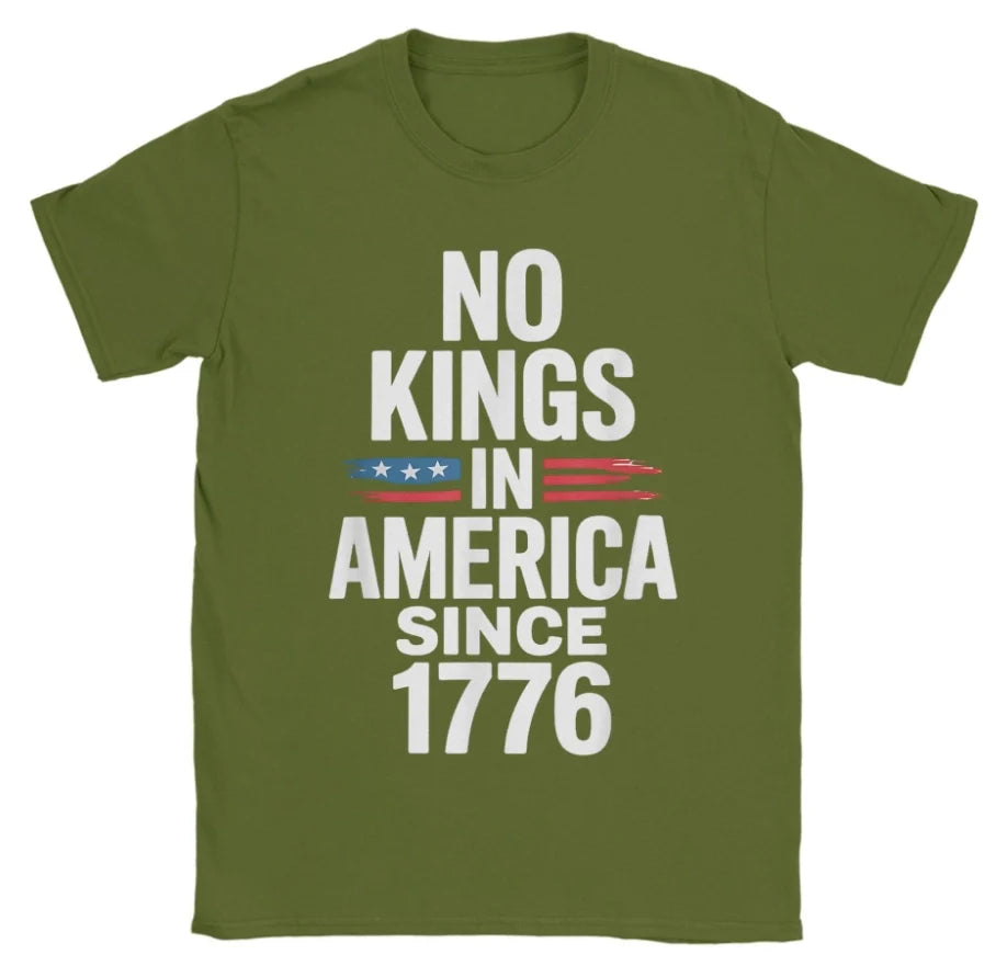 Men's T-shirts No Kings In America Since 1776 Vintage Us Flag 4th Of July T-shirt