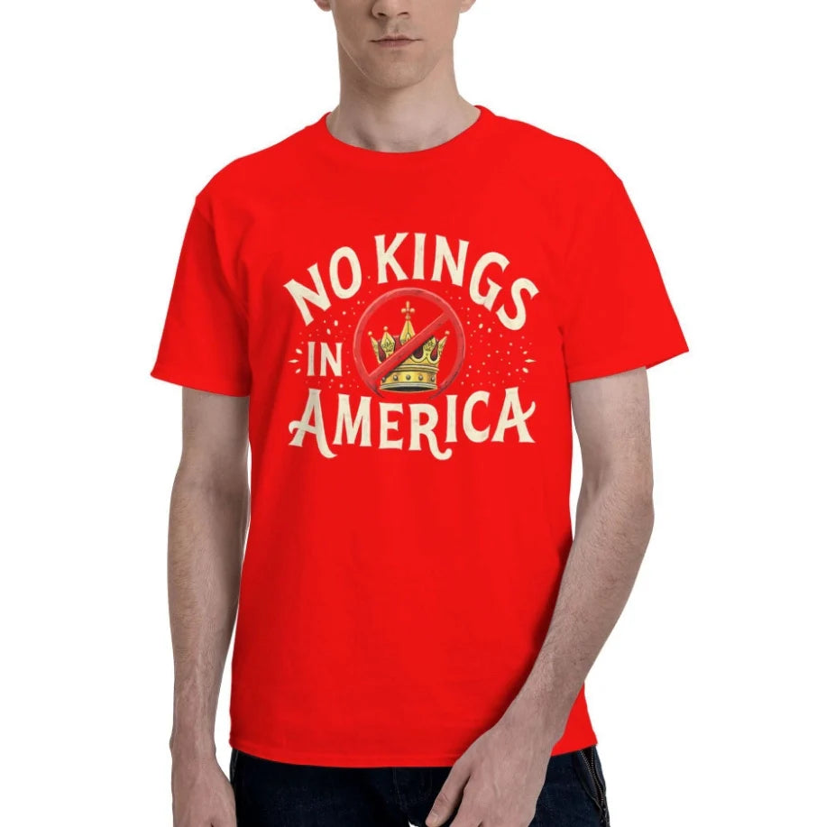 No Kings In America Short Sleeve Men's Casual T-Shirt