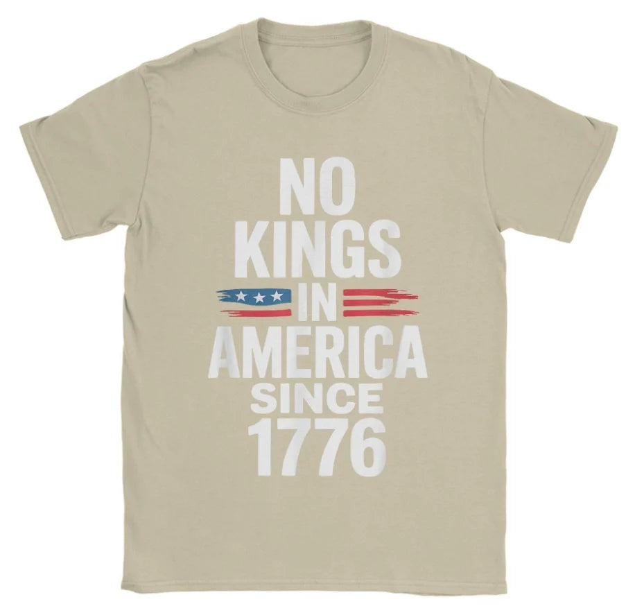 Men's T-shirts No Kings In America Since 1776 Vintage Us Flag 4th Of July T-shirt