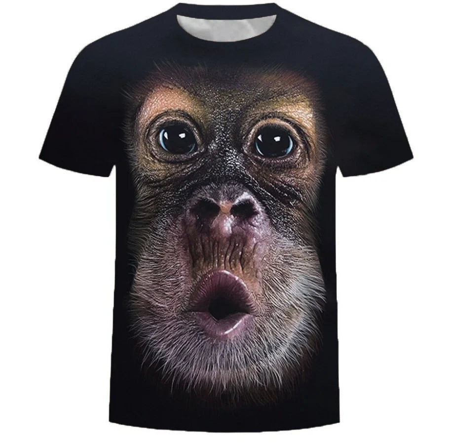 Men's 3D Animal Print Summer T-Shirt