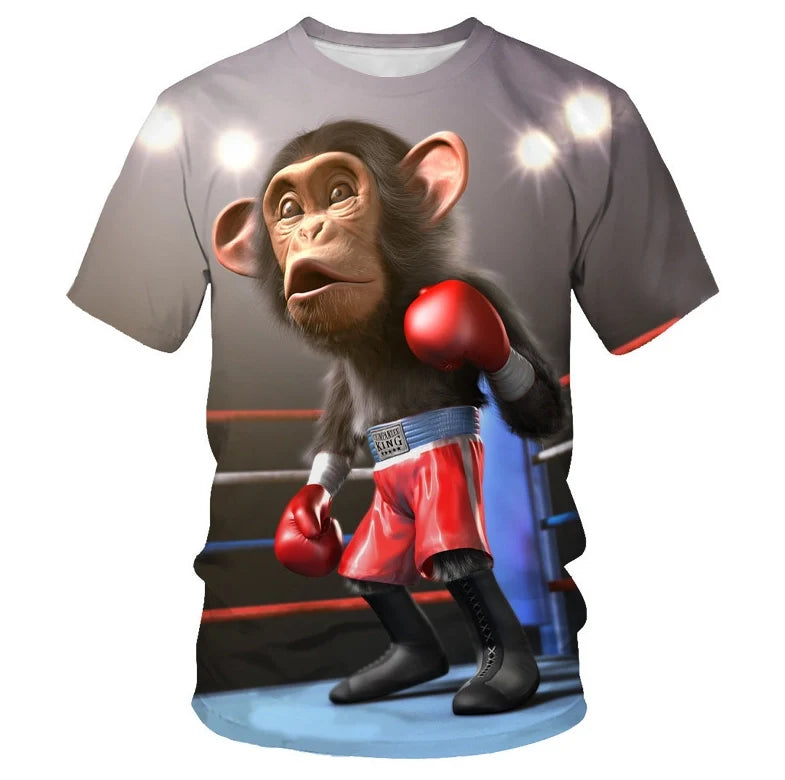 Men's 3D Animal Print Summer T-Shirt