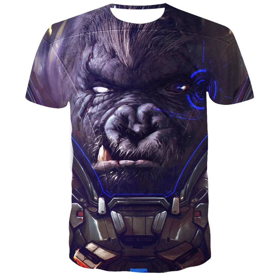 Men's 3D Animal Print Summer T-Shirt