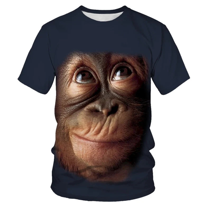 Men's 3D Animal Print Summer T-Shirt