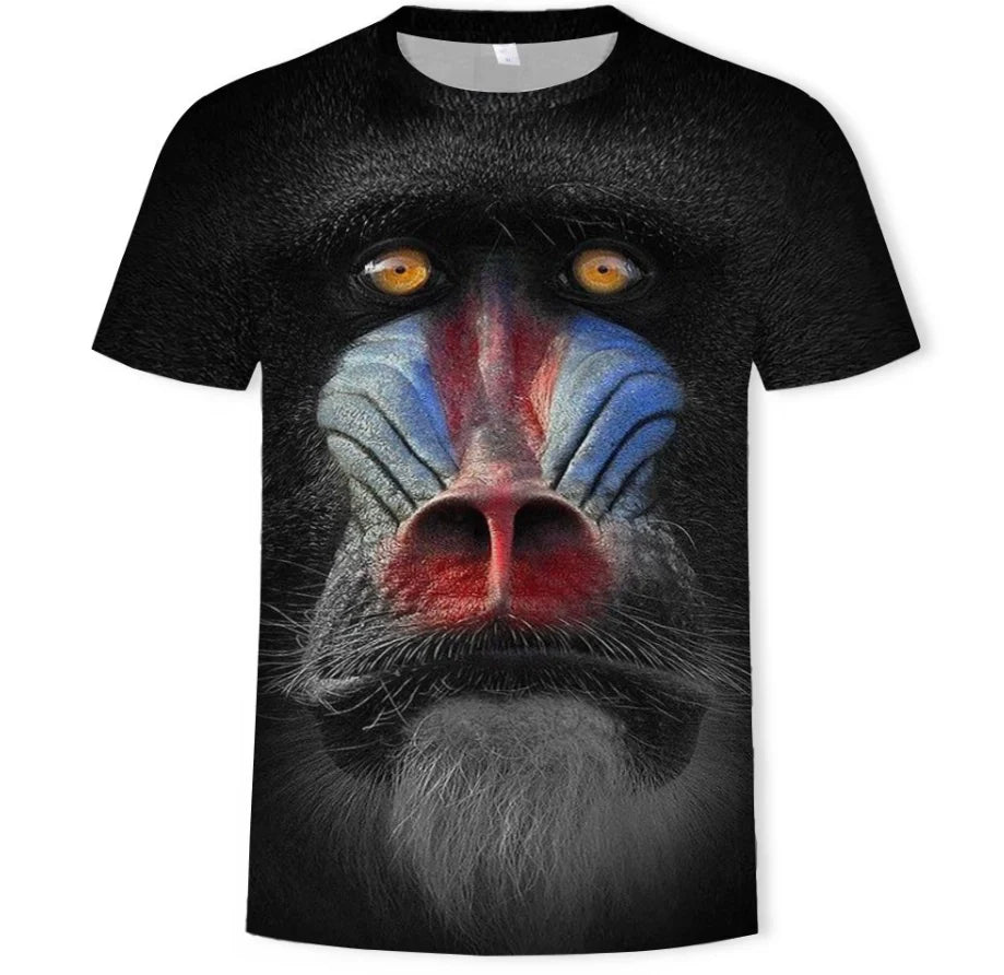 Men's 3D Animal Print Summer T-Shirt