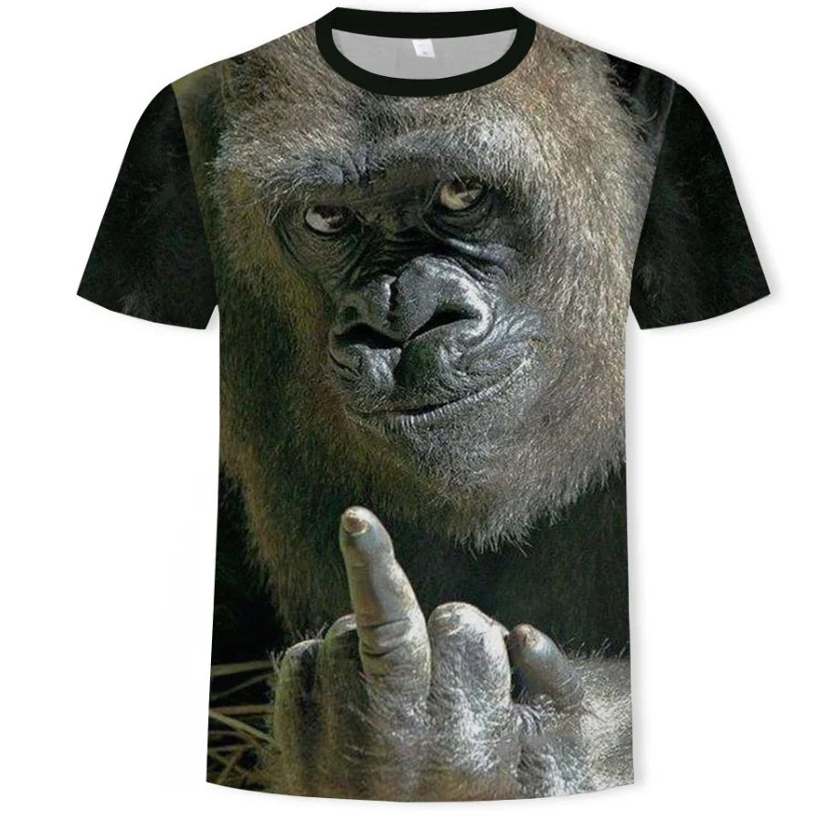 Men's 3D Animal Print Summer T-Shirt