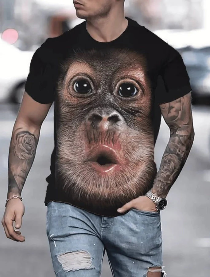 Men's 3D Animal Print Summer T-Shirt