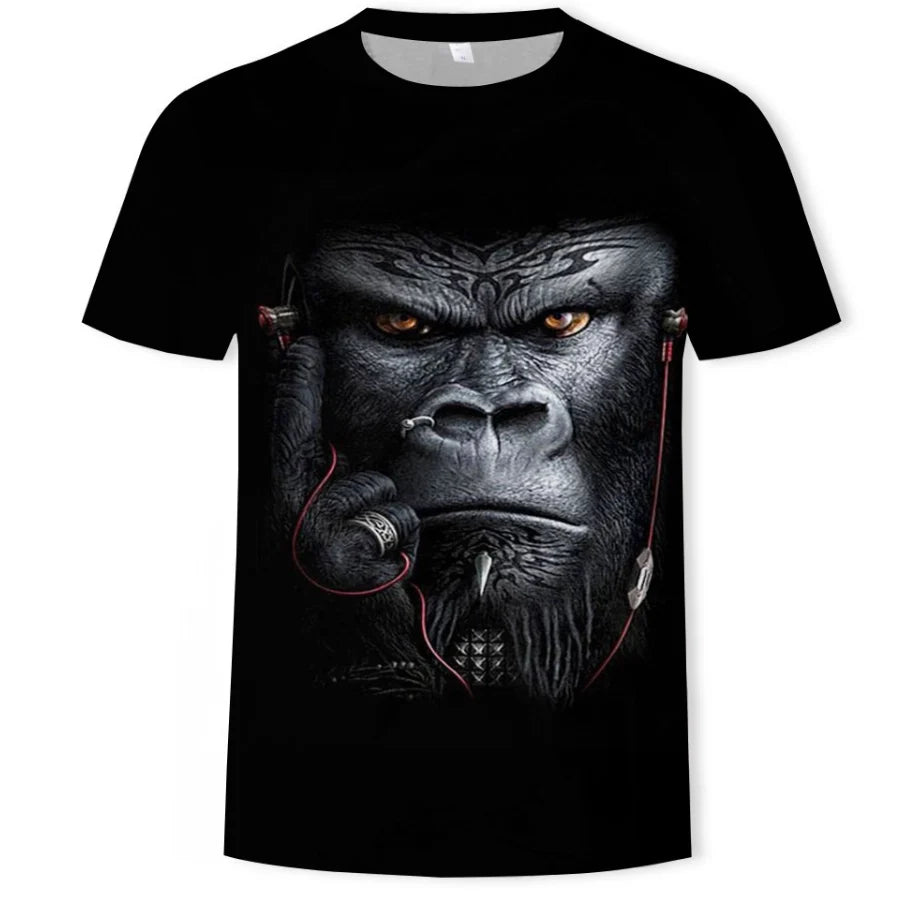 Men's 3D Animal Print Summer T-Shirt