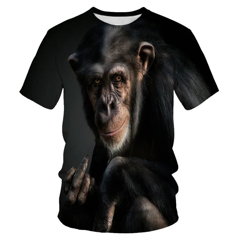 Men's 3D Animal Print Summer T-Shirt