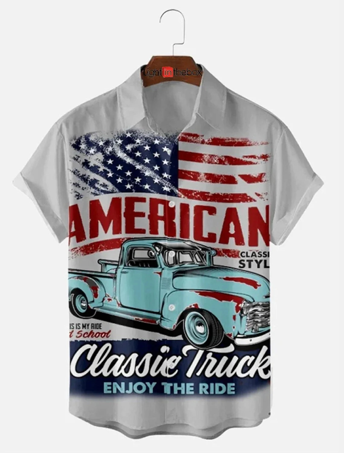 Mens Funky Shirts Independence Day Mens American Flag Shirt
