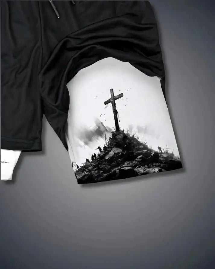 The Cross Print John 3:16 Performance Shorts