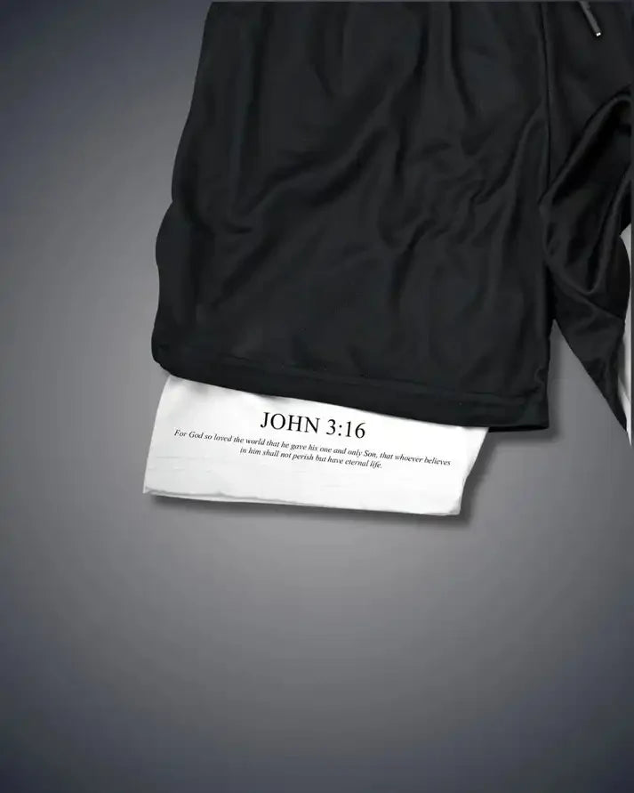 The Cross Print John 3:16 Performance Shorts