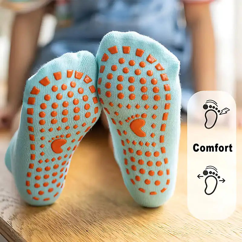 Toddler Safety Socks - Silicone-Grip Indoor/Trampoline Socks (Baby to Adult Sizes)