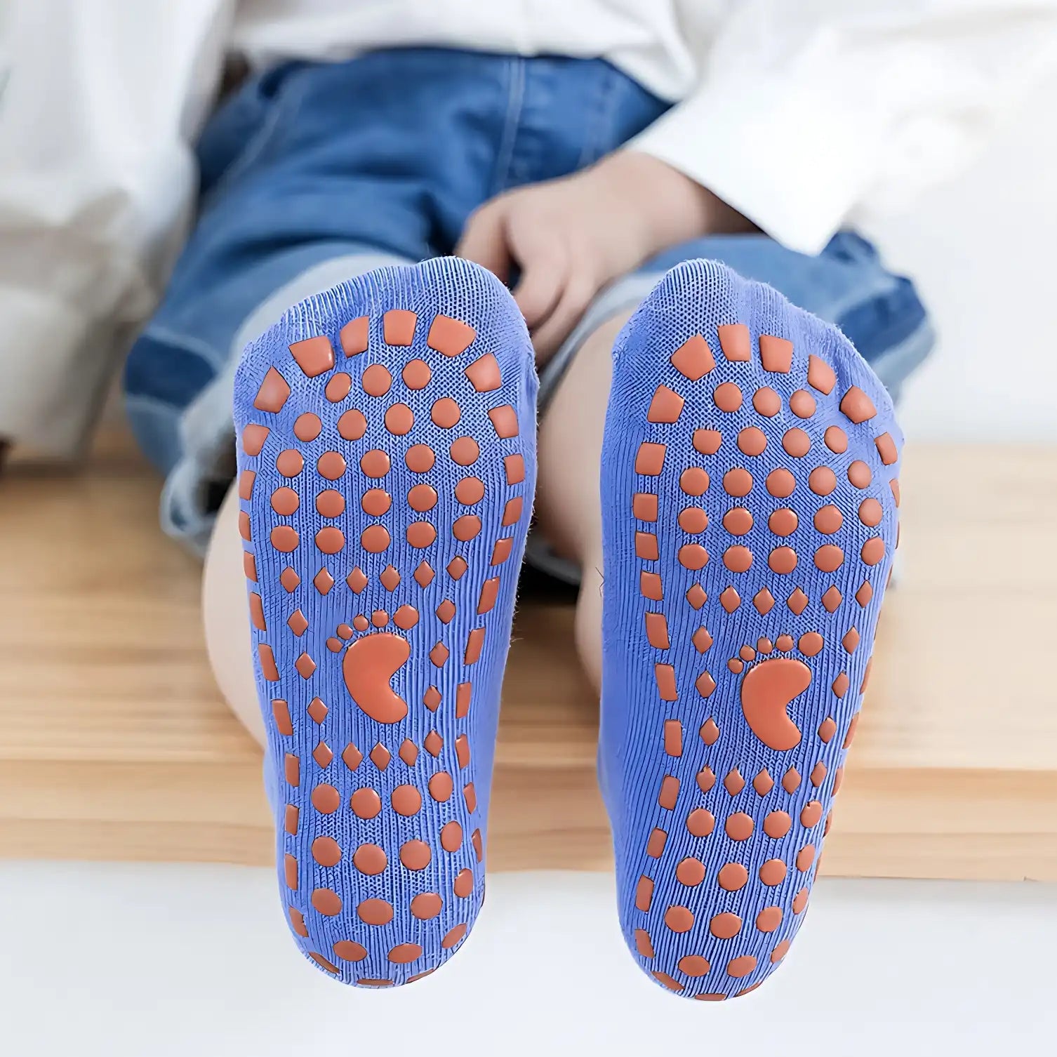 Toddler Safety Socks - Silicone-Grip Indoor/Trampoline Socks (Baby to Adult Sizes)