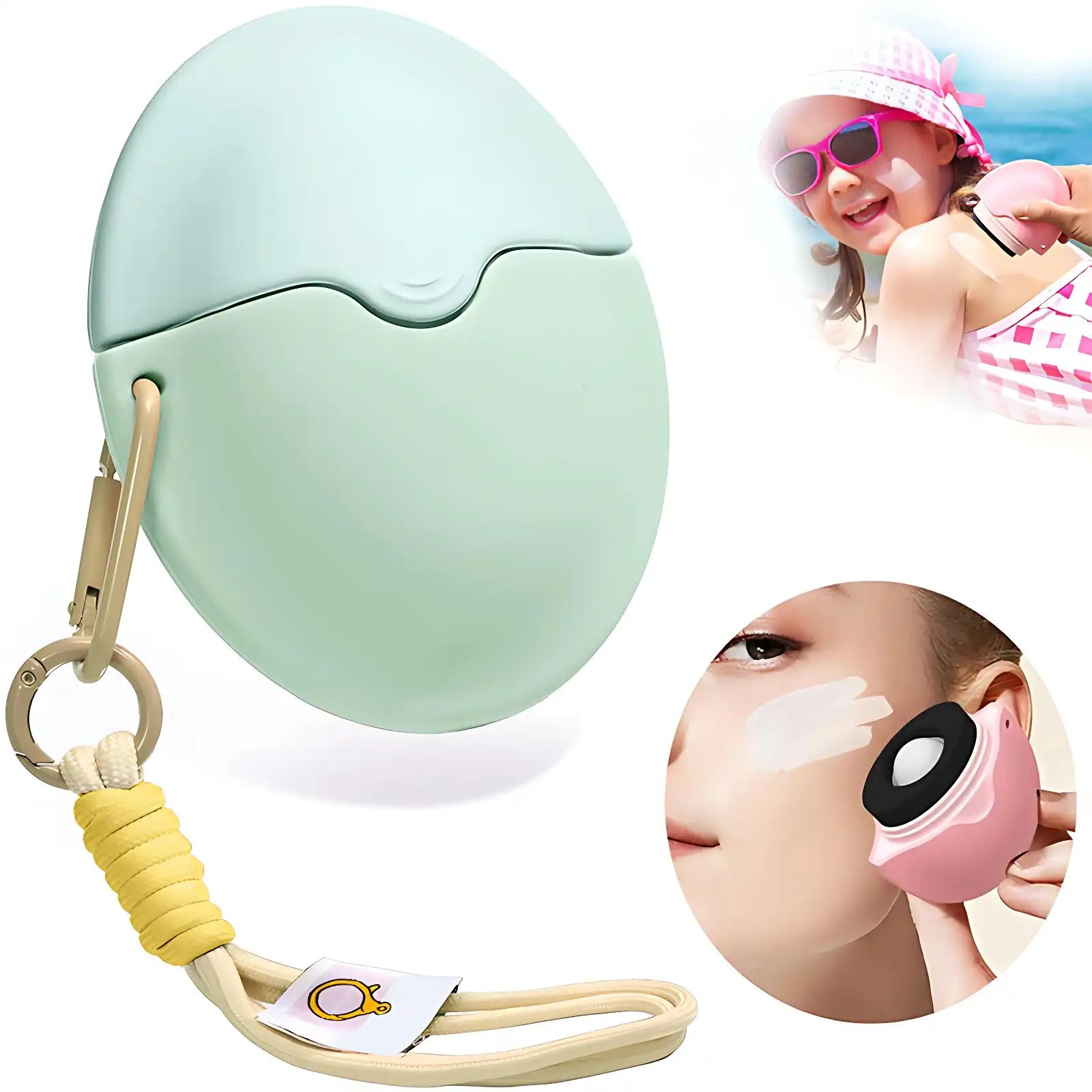 Travel Sunscreen Rollerball & Sponge Applicator - Detachable, Kid-Safe