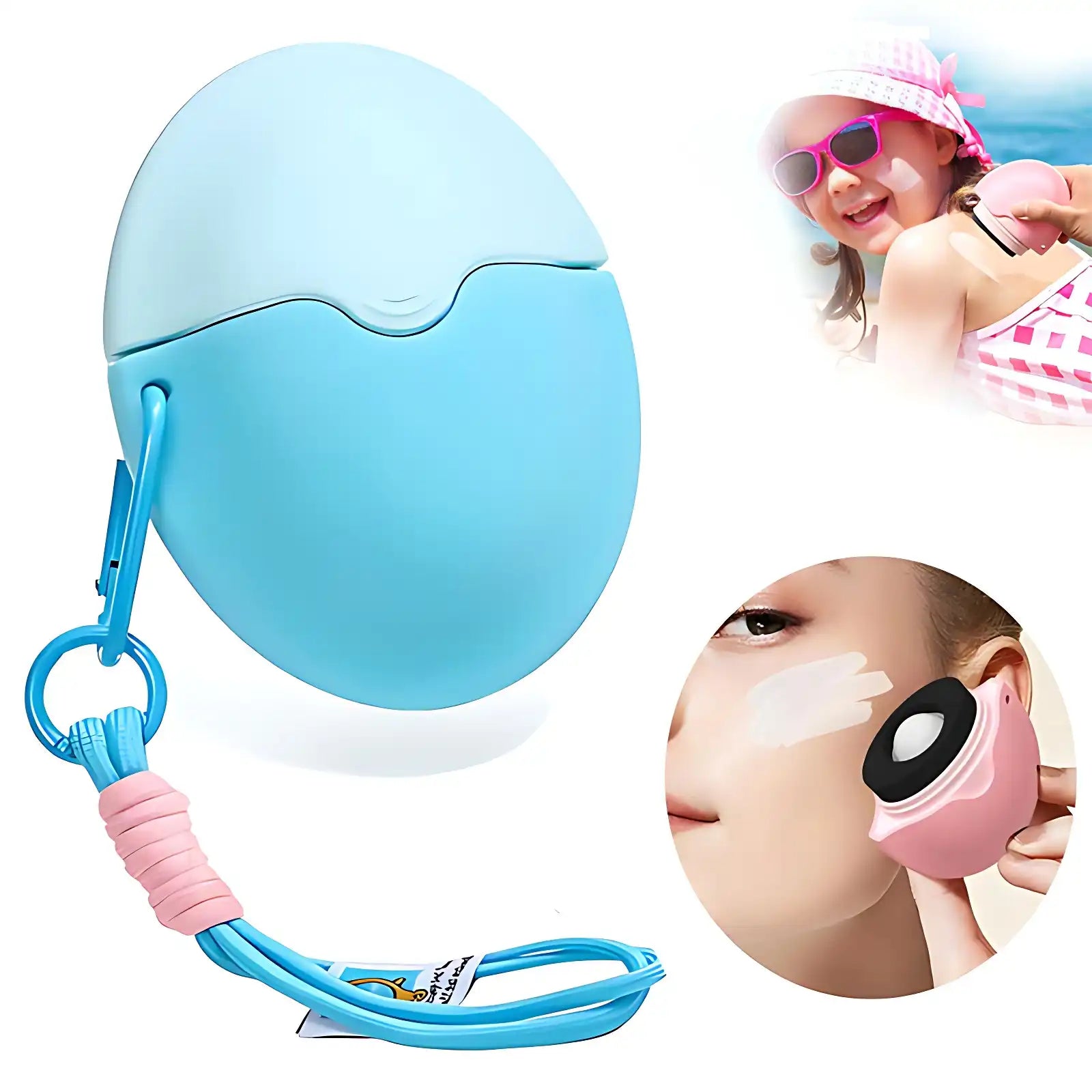 Travel Sunscreen Rollerball & Sponge Applicator - Detachable, Kid-Safe