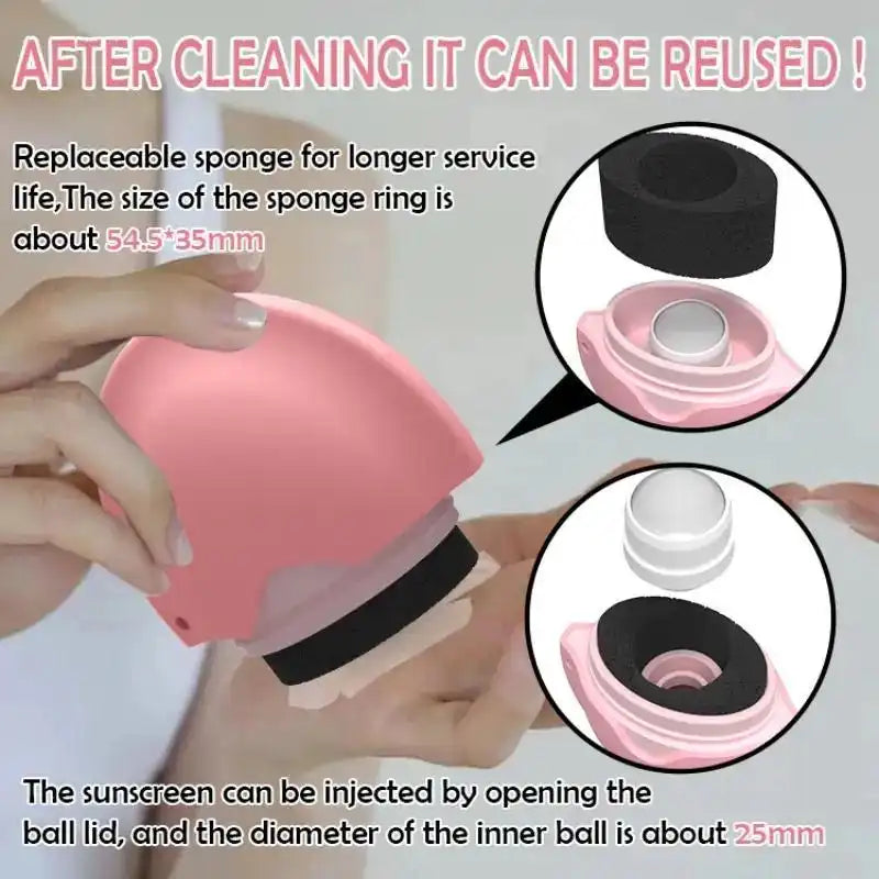 Travel Sunscreen Rollerball & Sponge Applicator - Detachable, Kid-Safe
