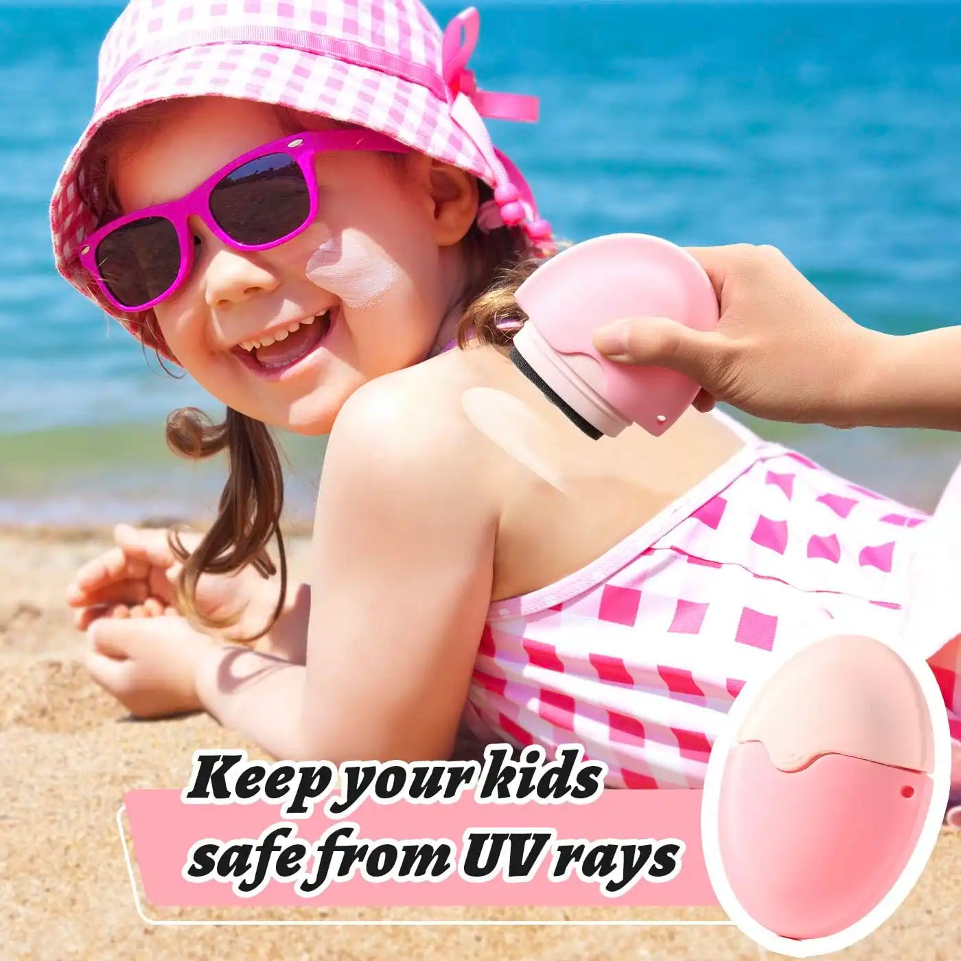 Travel Sunscreen Rollerball & Sponge Applicator - Detachable, Kid-Safe