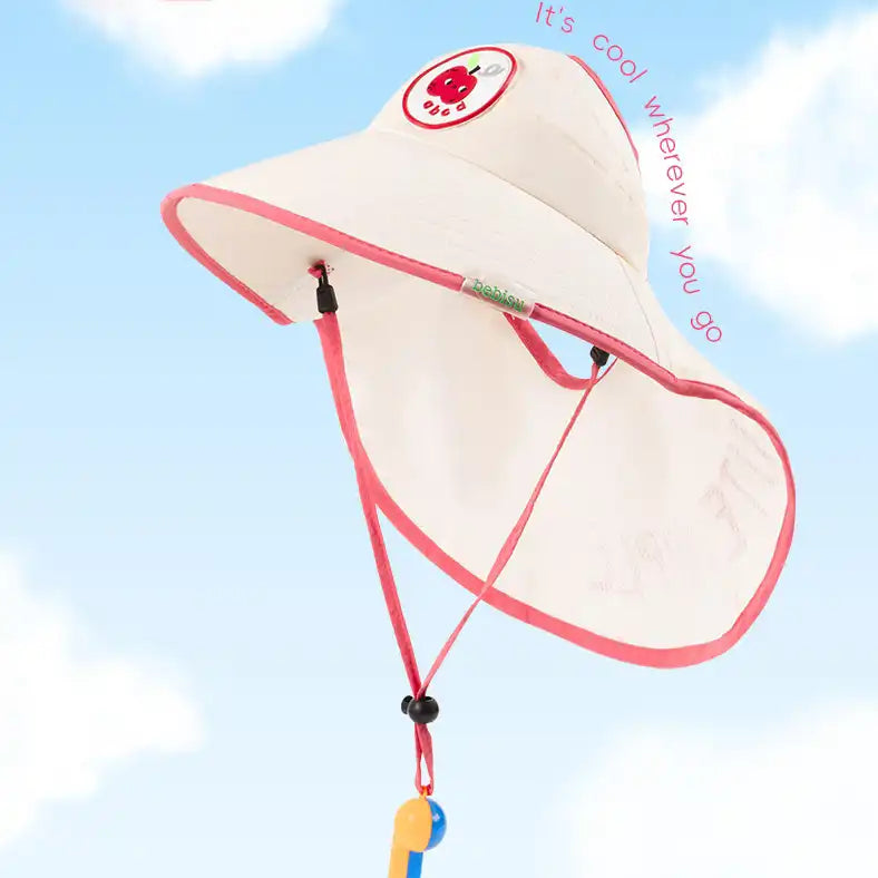 UPF 50+ Kids' Cartoon Sun Hat with Cape(Ages 2-12)