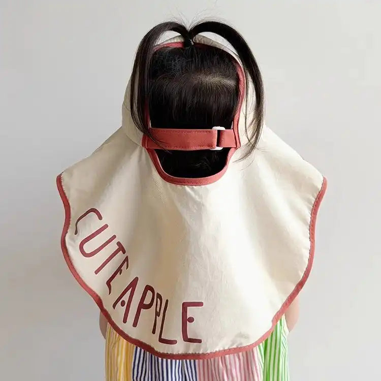 UPF 50+ Kids' Cartoon Sun Hat with Cape(Ages 2-12)