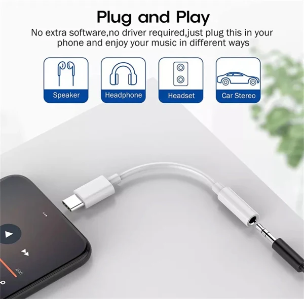 USB-C to 3.5mm Audio Adapter – Type C to Headphone Jack