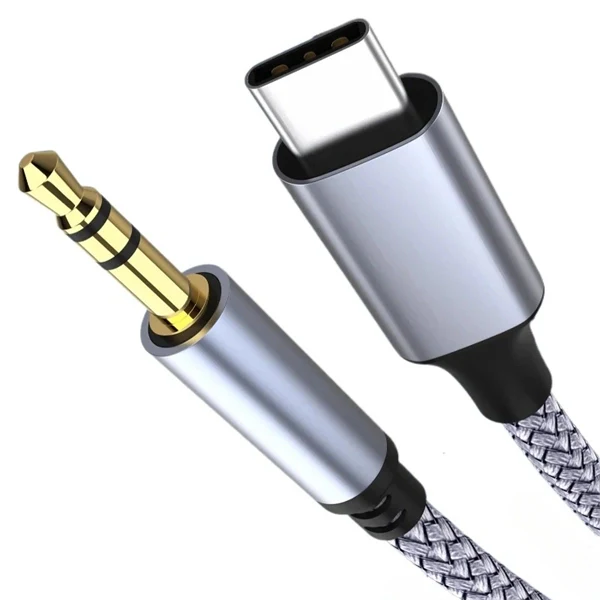 USB-C to 3.5mm Audio AUX Cable – Type-C to Male Jack Adapter for Headphones, Car Stereo, and Phone
