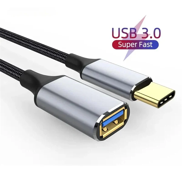 USB-C to USB 3.0 OTG Adapter Cable – Male to Female Extension Cord for Laptop, Keyboard, Mouse & Car