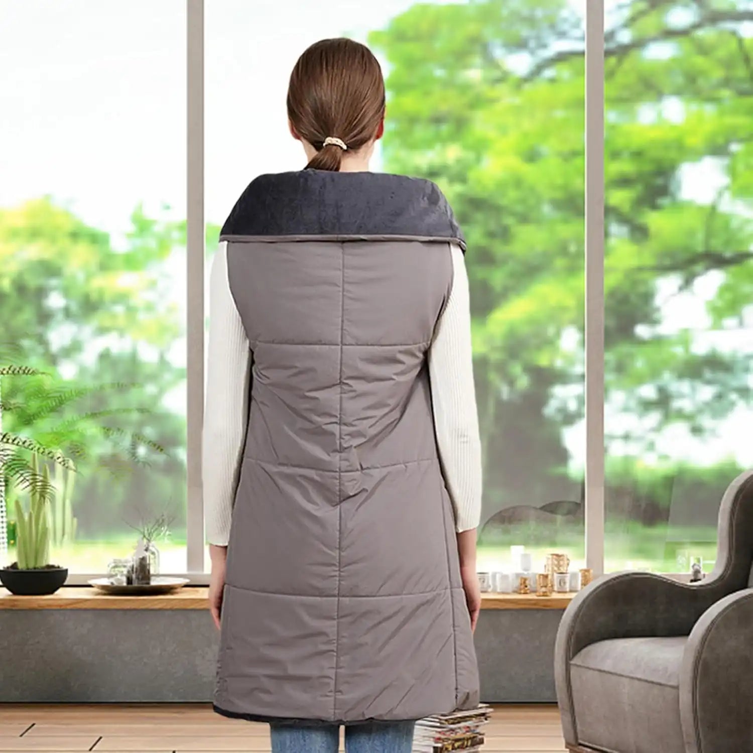 USB-Powered Heated Wearable Blanket Shawl - 3 Heat Settings, Portable & Machine Washable
