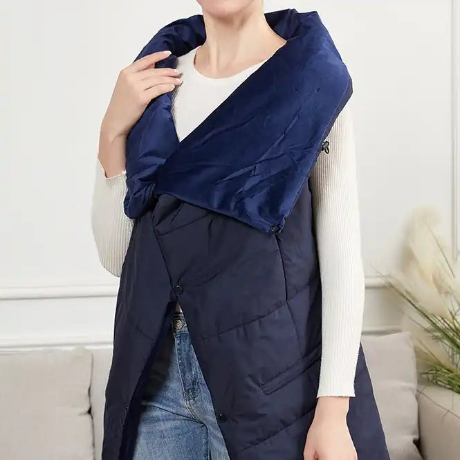 USB-Powered Heated Wearable Blanket Shawl - 3 Heat Settings, Portable & Machine Washable