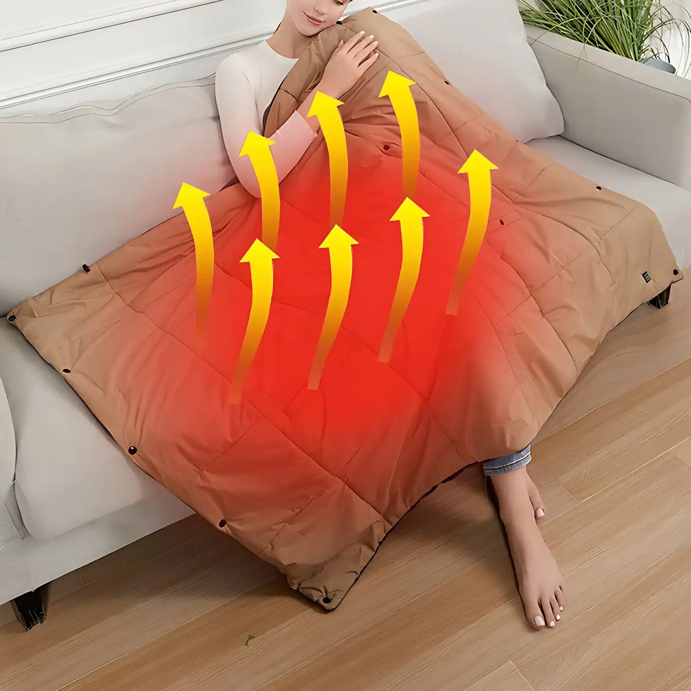 USB-Powered Heated Wearable Blanket Shawl - 3 Heat Settings, Portable & Machine Washable