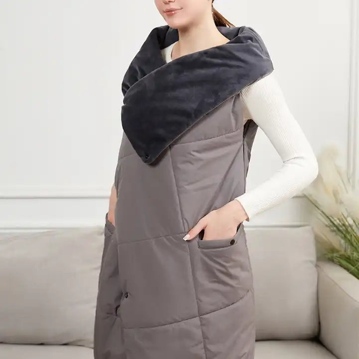 USB-Powered Heated Wearable Blanket Shawl - 3 Heat Settings, Portable & Machine Washable