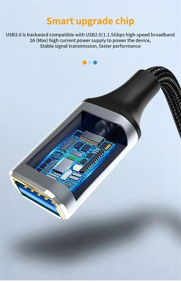 USB 3.0 Male to Female Extension Cable – High-Speed Data & Charging for Laptops, TVs, PS4, and USB Devices