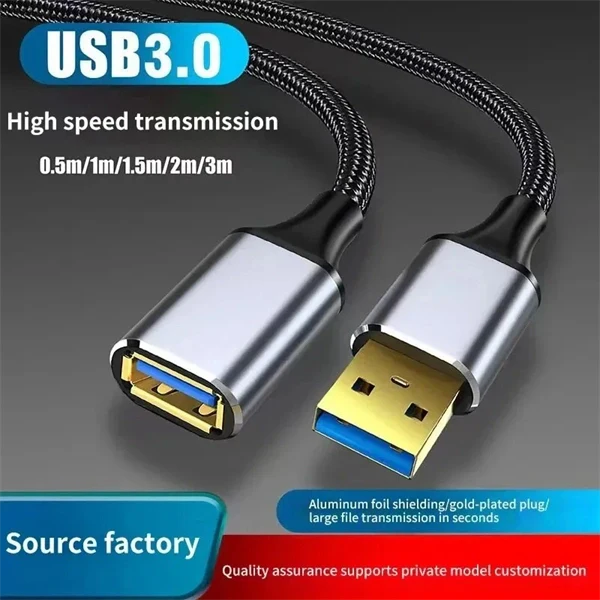 USB 3.0 Male to Female Extension Cable – High-Speed Data & Charging for Laptops, TVs, PS4, and USB Devices