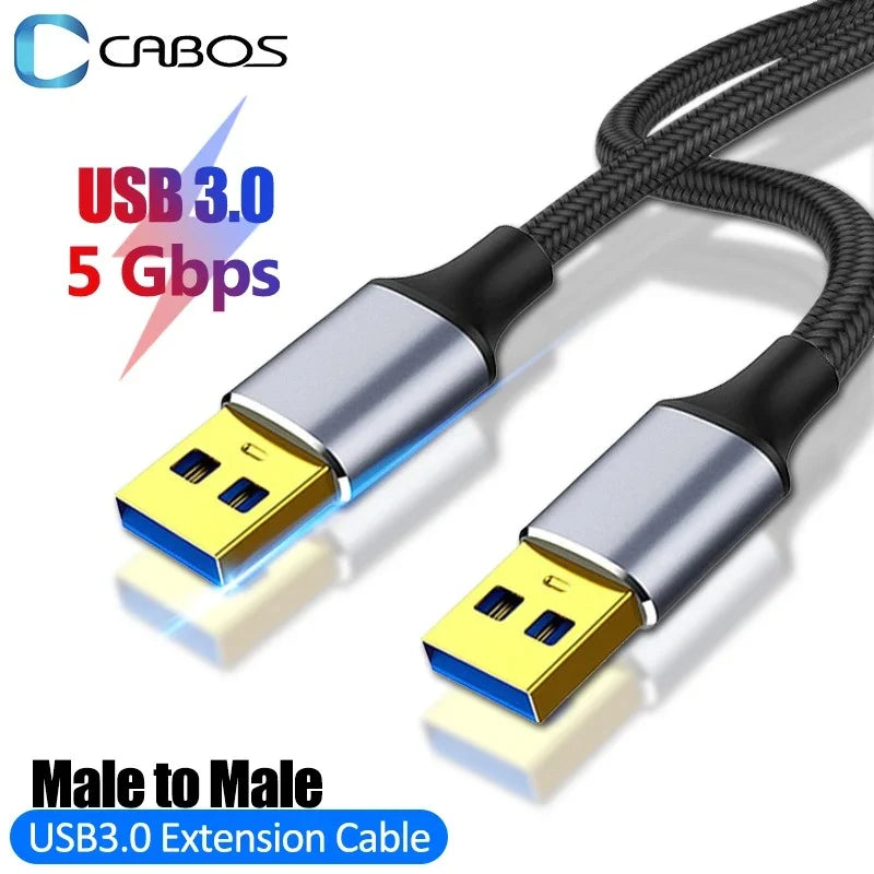 USB 3.0 Male to Male Extension Cable – 5Gbps High-Speed Data Transfer Cord for PC, Laptop, TV, and PS4